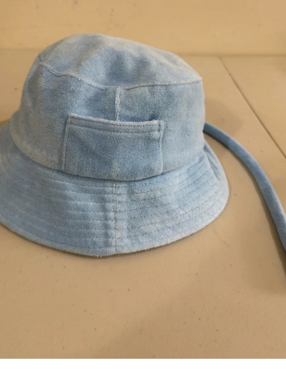 Lack Of Color Kids Pale Blue Terry Bucket Hat with Strap